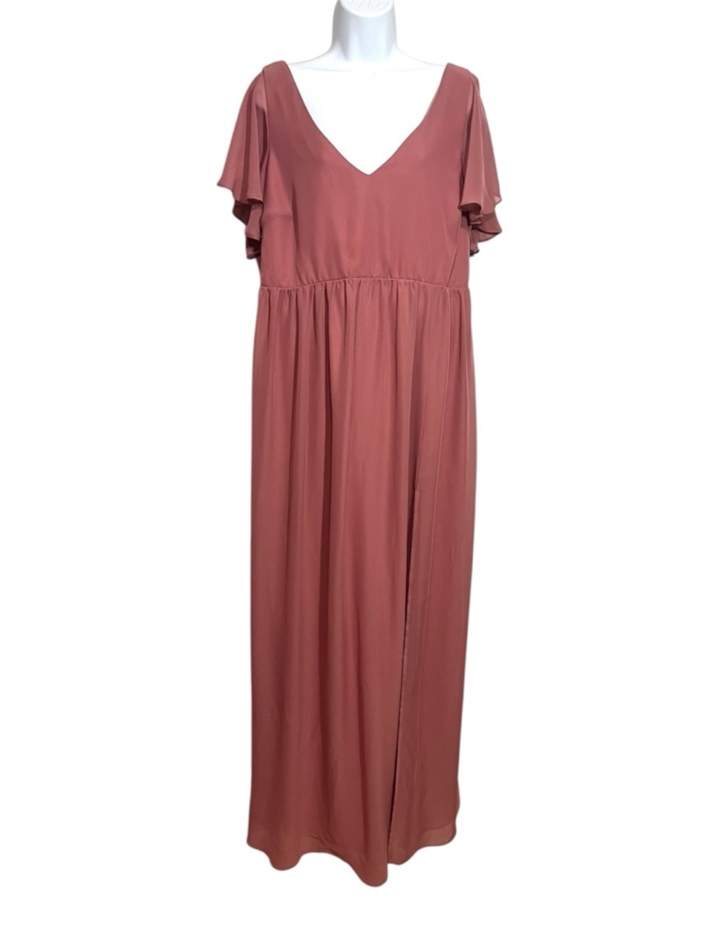 Birdy Grey Hannah Chiffon Dress Plus Size 1X Wedding Party Bridesmaid Blush Pink